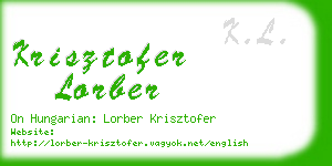 krisztofer lorber business card